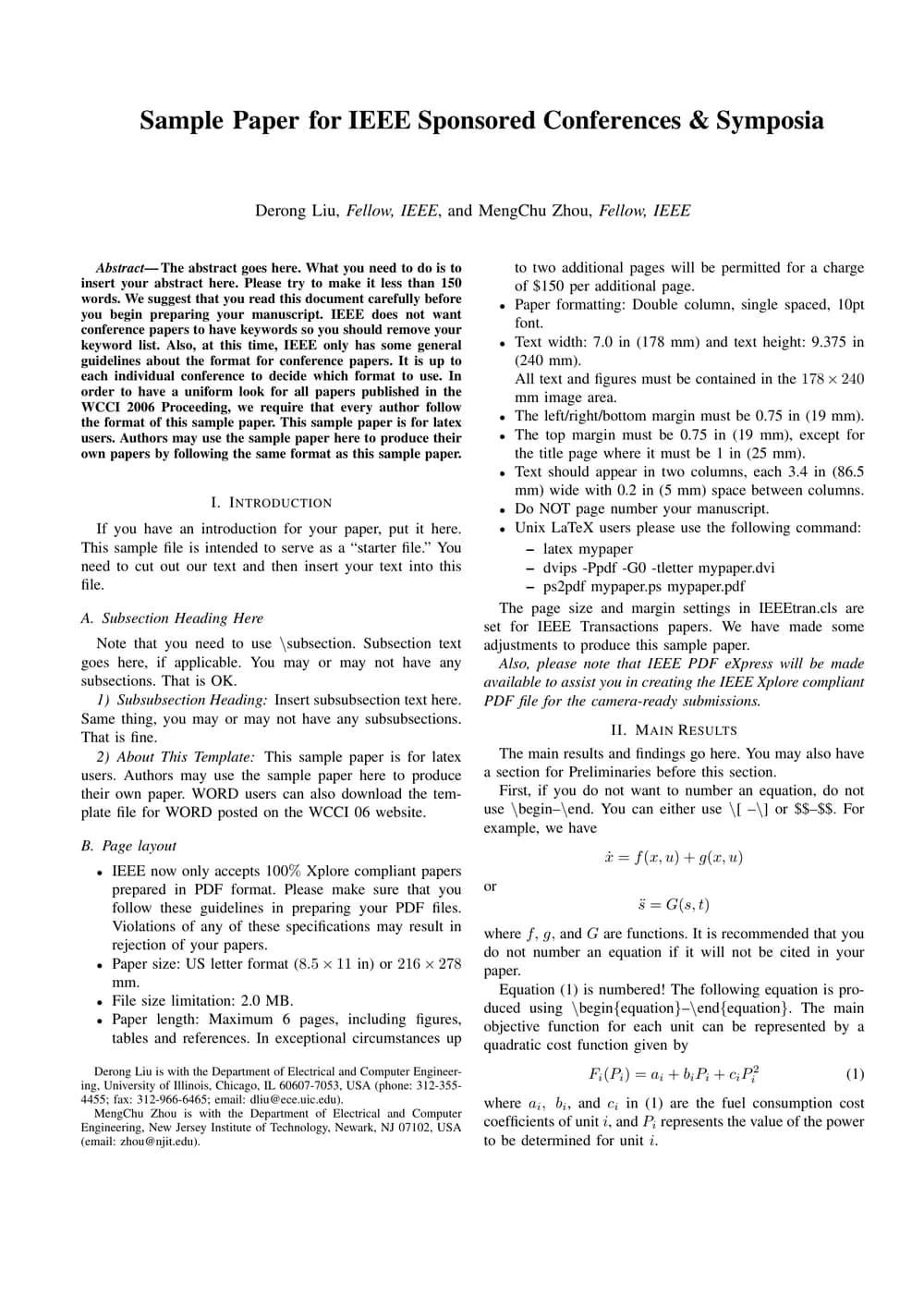 Two-column IEEE conference paper page with title, author line and abstract